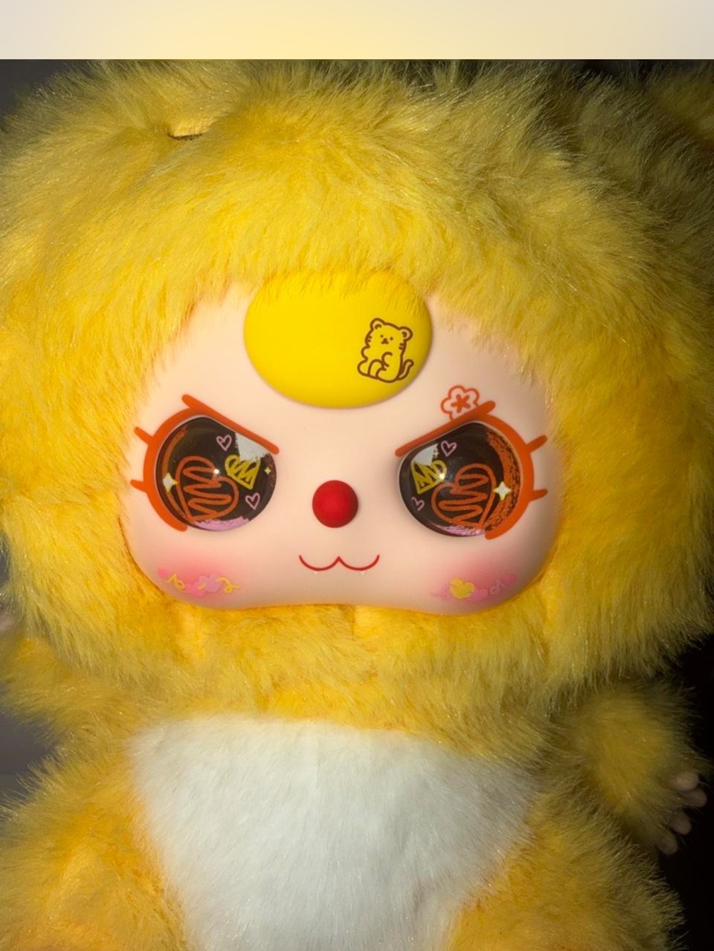 Cheerful Yellow Plush Character with White Belly - Cute Furry Toy